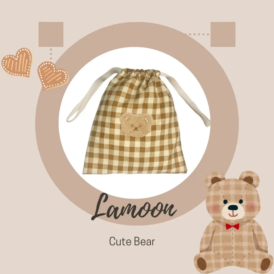 พร้อมส่ง   ถุงผ้าหูรุด มีซับใน ถุงผ้าเก็บของ กระเป๋าผ้า