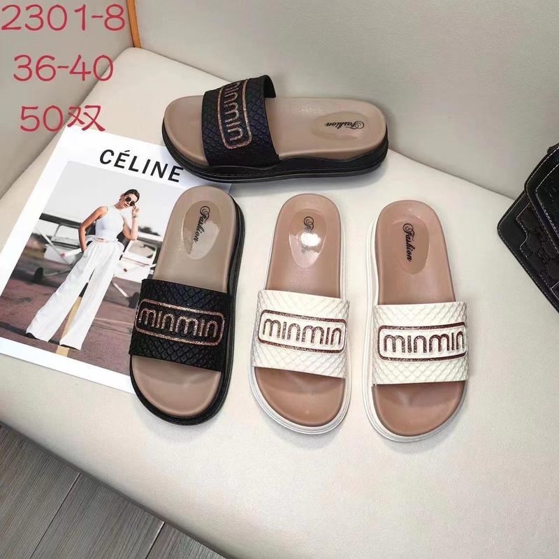 Dép lê nữ nhựa quai đính dá MINMIN-MSP 2301-8 DéP Shoes Sandal GiàY Tim miu