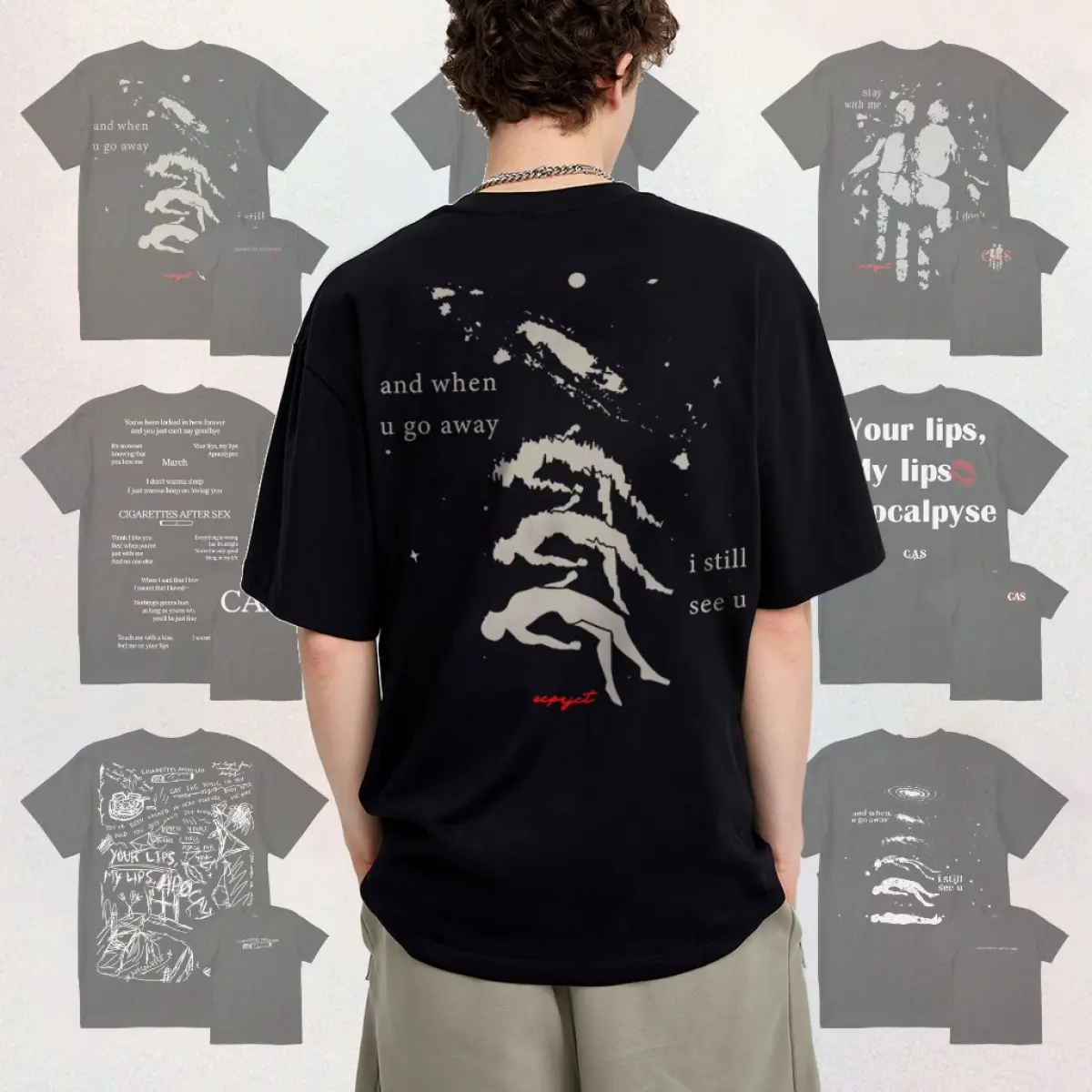 Áo sơ mi CAS C1GARETTES AFTER SE * - SUNSETZ -APOCALYPSE, làm bằng bông, màu đen áo  goldie vetements