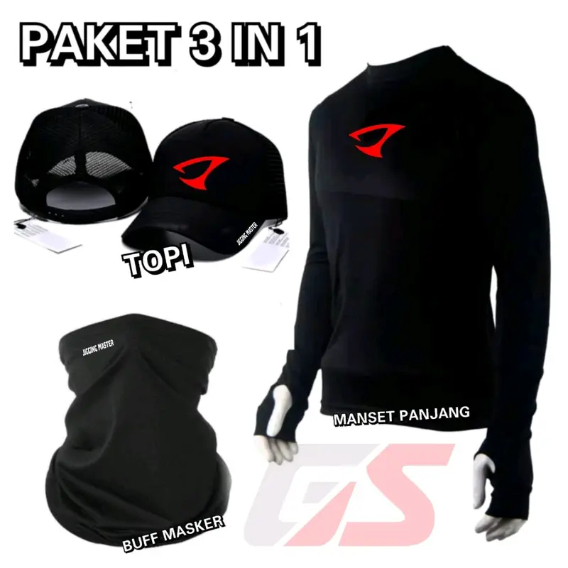 Paket termurah mancing 3 in 1 baju mancing super melar topi mancing dan buff masker Olahraga 0
