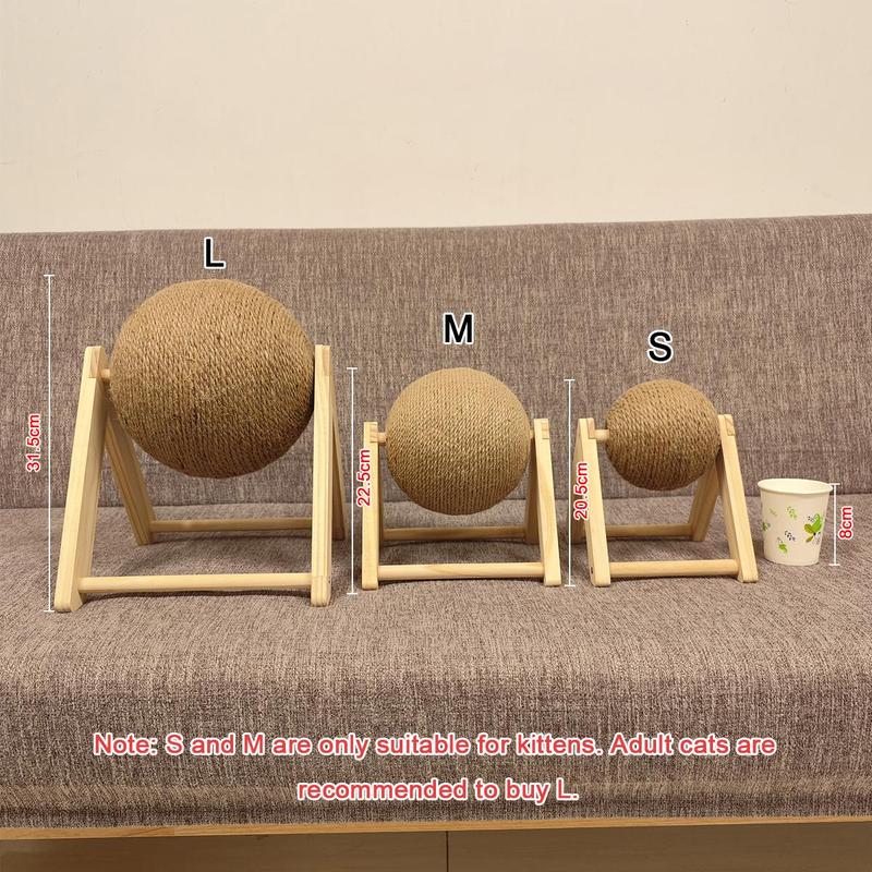 Product Introduction of Durable Cat Scratching Ball with Stand, Wear-Resistant Sisal Cat Scratch Ball Toy, Natural Sisal Rope Ball, Board Grinding Paws Toys, Cat Scratcher, Christmas Gift 12