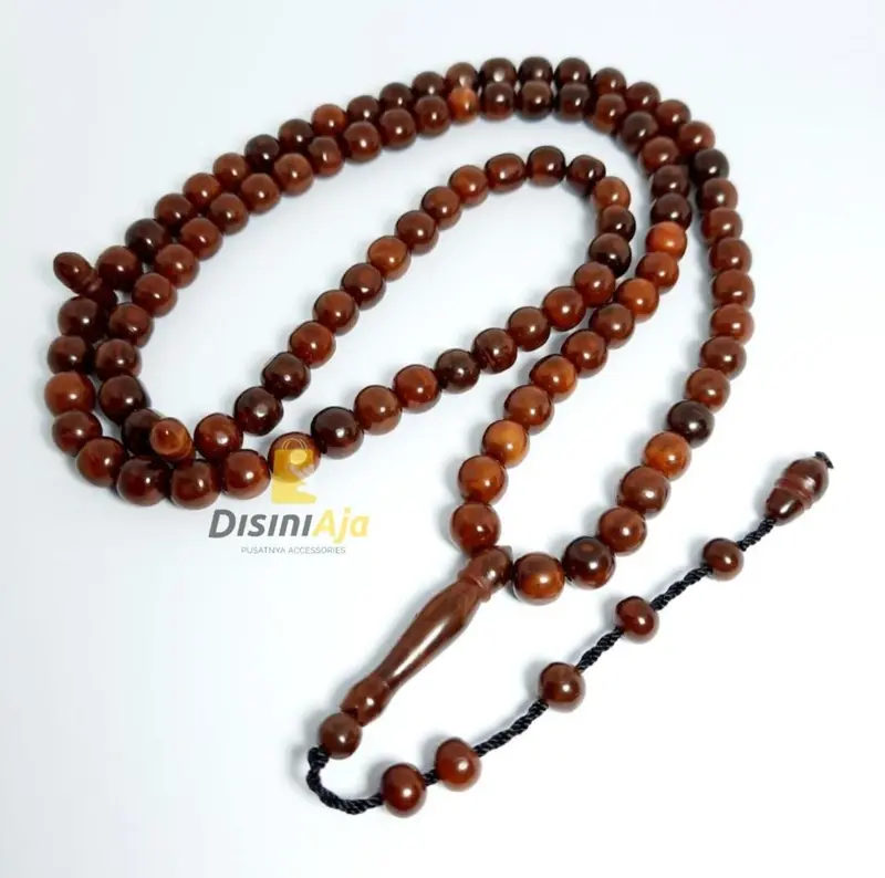 TASBIH 100 KAYU KAUKAH KOKKA KAOKA ASLI ISTANBUL TURKI Motif Bulat 0