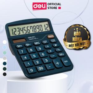 Máy tính tiền cầm tay 12 số để bàn chống trượt Deli- Máy tính số lớn dễ nhìn bấm dễ dàng tiện lợi dùng trong văn phòng bán hàng