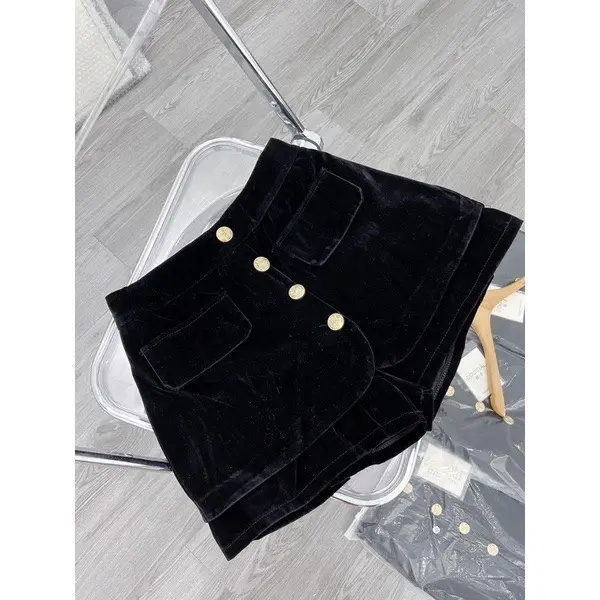 quần short giả váy nhung mịn 4cúc dọc siêu hot quần dạ quần sooc Nữ Women 5