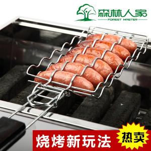 Jaring Panggangan Sosej, Alat Panggangan BBQ, Jaring Panggangan Keluli Tahan Karat,Penyepit Panggangan pemanggang ikan bakar grill outdoor pembakar ayam tempat pocket dapur gas arang daging h vc home v care multifungsi thick Kitche Kitchenware Utensils