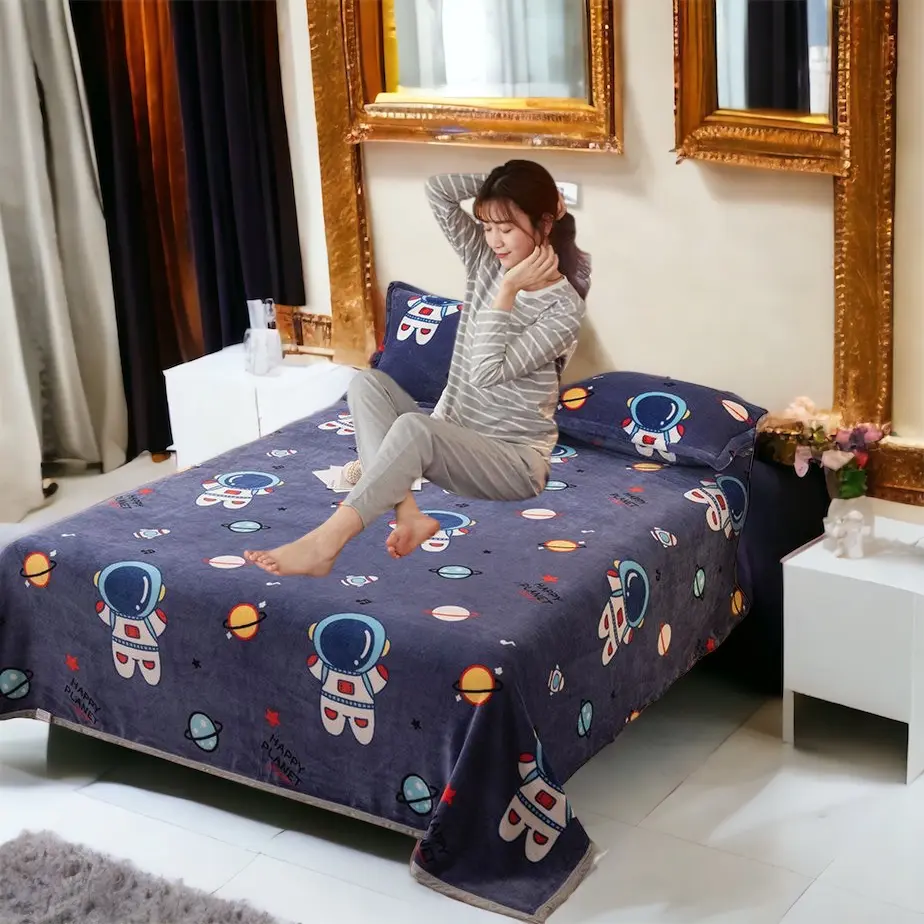 Selimut Dewasa Bulu Halus 140x200 Motif Astronot Lucu Keren Cantik murah Asriyasashii Terlaris Berkualitas Kado Kain