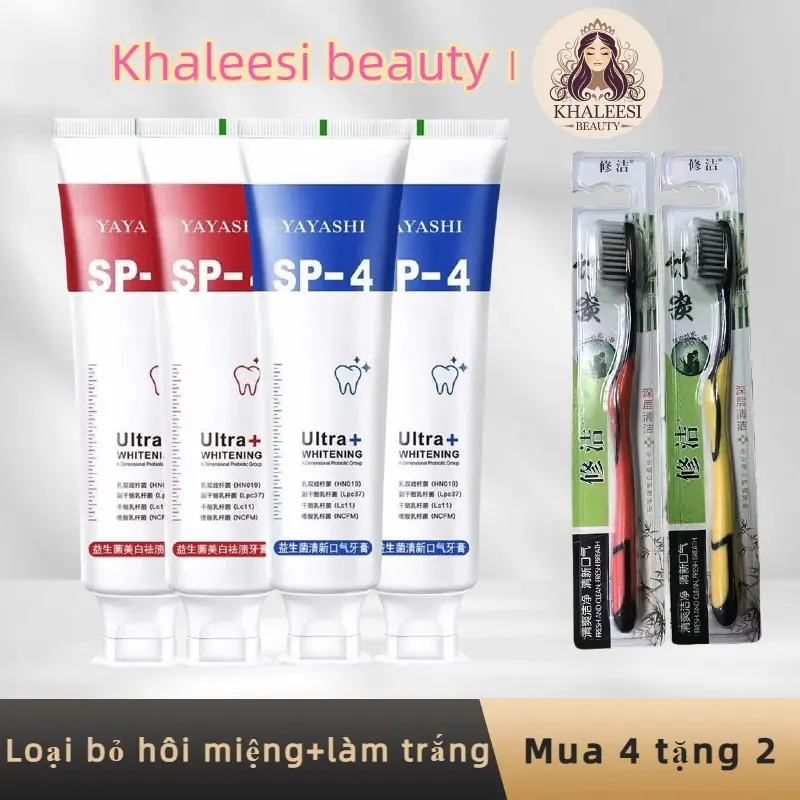 (Mua 4 tặng 2 Gói giảm giá kết hợp）KEM ĐÁNH RĂNG Làm trắng răng và loại bỏ hơi thở có mùi