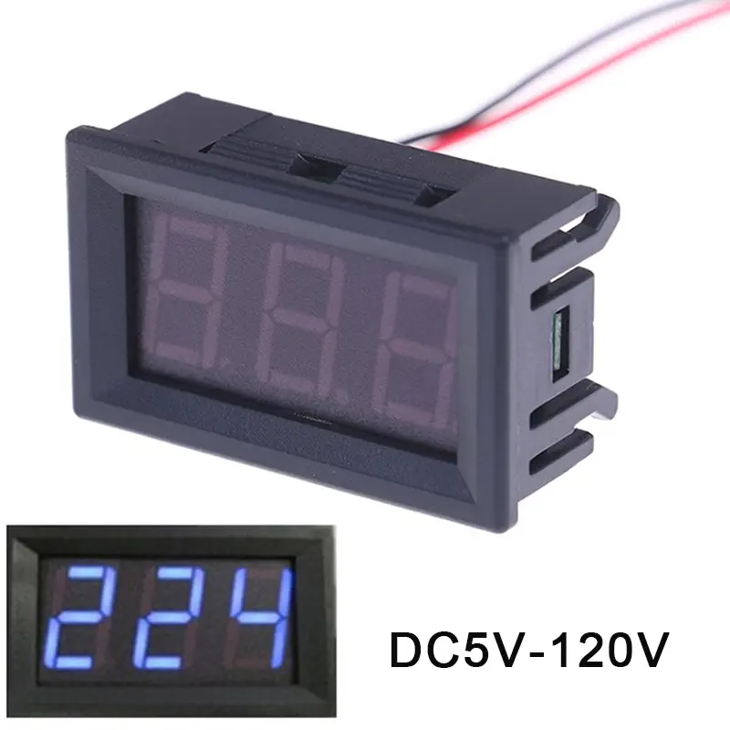 Vôn kế kỹ thuật số DC5V-120V, đồng hồ đo điện áp bảng điều khiển, màu đỏ /Xanh Biển/Xanh Lá cho ô tô và xe máy điện 5