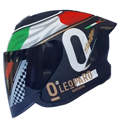 Helm JS ARMOR Half Face Motif LEOPARD Pria Wanita Original SNI pilihan kaca Smoke/Clear Motorcycle helm  half