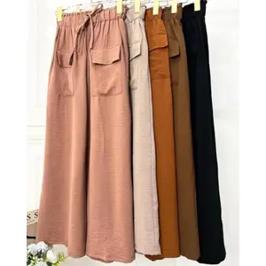 Kulot cargo kantong depan crinkle airflow