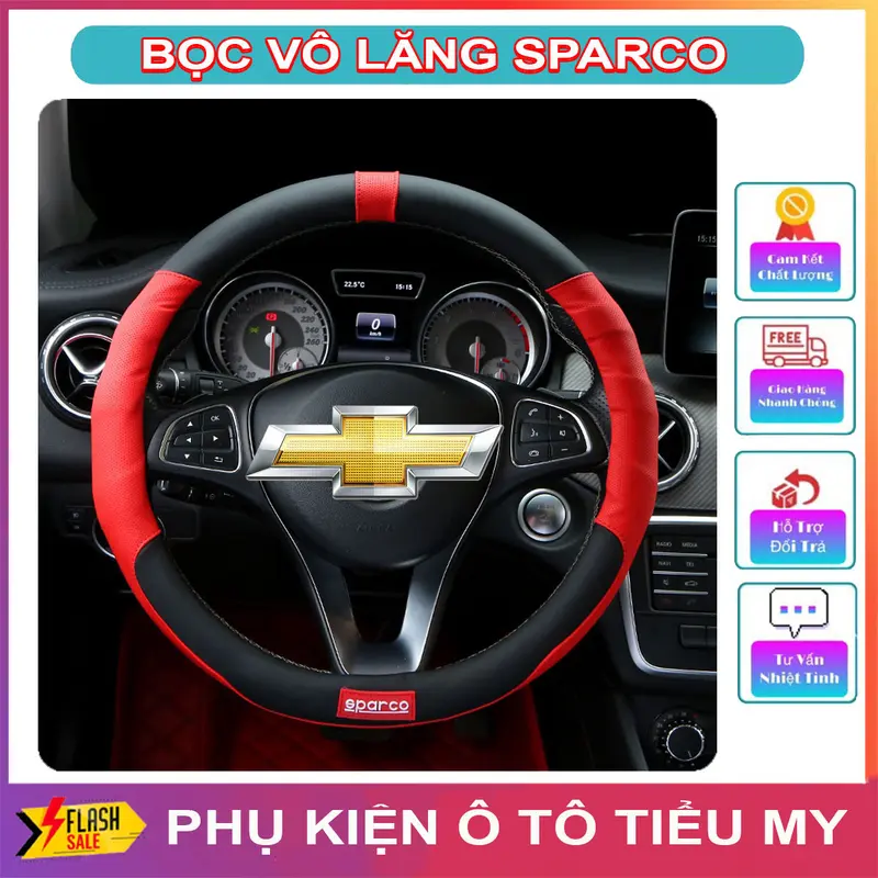 Bọc Vô Lăng Ô Tô SPARCO CHEVROLET Spark, Colorado, Trailblazer, Aveo, Cruze, Orlando, Captiva 0