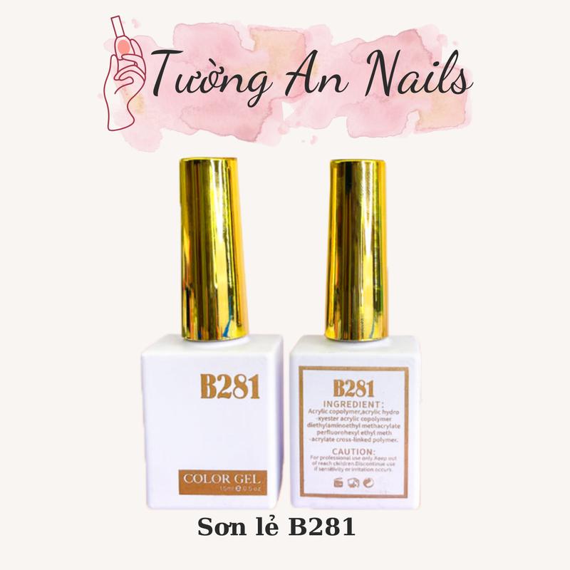 Sơn gel lẻ B281 màu Trắng tinh - Trắng sữa - Thạch gạo - Đen