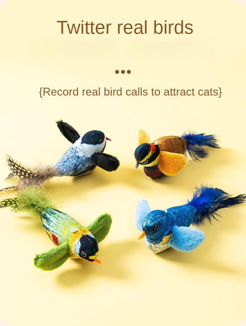 Product Introduction of Cat toy sound-emitting bird simulation can call bird hanging cat teasing stick for kittens to self-entertain and relieve boredom cat teasing toy 5