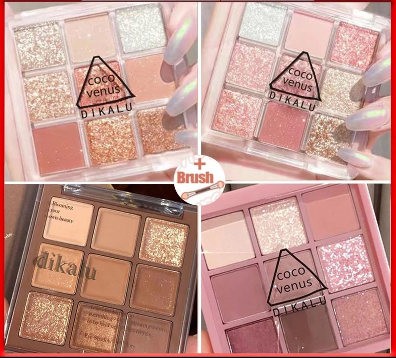 Bảng phấn mắt DIKALU màu ánh nhũ tone hồng cam trang điểm chuyên nghiệp,Bảng mắt nội địa trung