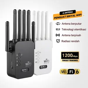 Penguat Sinyal WiFi 6 Pengulang, Kecepatan 1200Mbps Koneksi Stabil - 6 Antena Tembaga, Frekuensi Ganda, Sinyal Kuat Jarak Jauh, Penguat Jangkauan Sinyal Wi-Fi, Penguat Sinyal Nirkabel Nirkabel Nirkabel Nirkabel Nirkabel Nirkabel