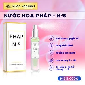 Tinh dầu nước hoa Pháp no5 15ml - xịt 1 lần bằng 6 lần nước hoa thường - công bố - nguyên liệu nhập pháp - thơm lâu 48h