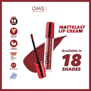 OMG OH MY GLAM Mattelast Lip Cream 2.9 g - Lip Cream Matte Dengan Warna Intense, Tahan Lama & Ringan