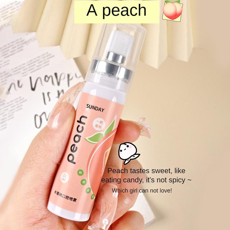 Product Introduction of [BUY 1 TAKE 2]SUNDDAY Peach Flavor Oral Freshening Spray Refreshing Oral Spray Portable Long-lasting Oral Care 22ML| Local Stock 26
