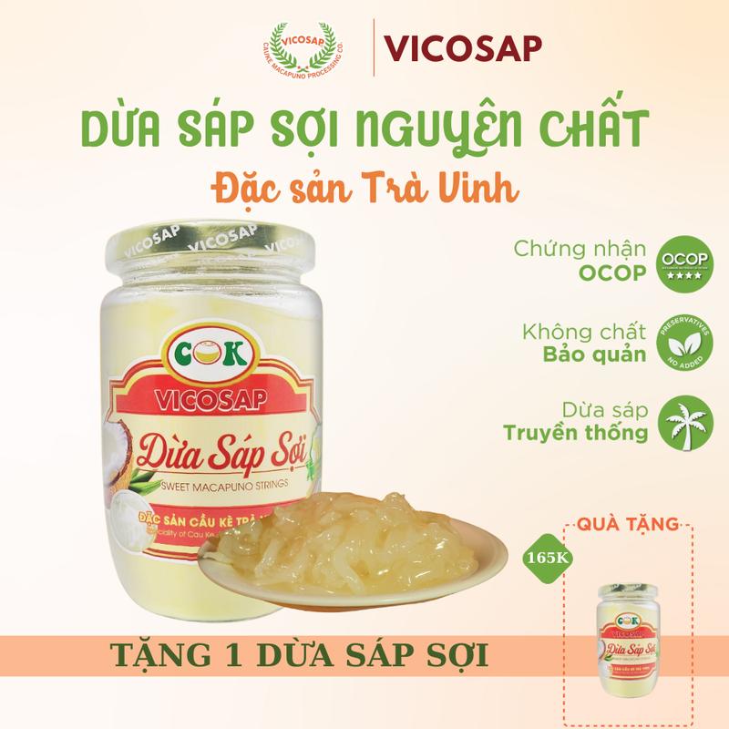 [Mua 1 tặng 1] [OCOP 5 SAO] Dừa sáp sợi VICOSAP nguyên chất thơm ngon tiện lợi đặc sản Cầu Kè Trà Vinh