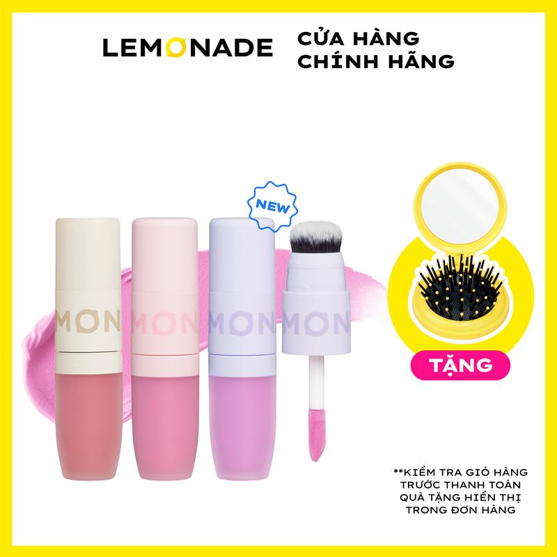 Combo 01 Má kem mịn lì thuần chay Lemonade Perfect Couple Blush 8.5g và 01 Lemonade Gương lược gấp gọn