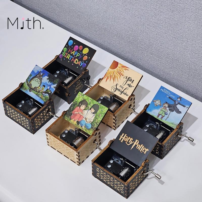 Hộp nhạc mini gỗ MITH.MUSICAL quay bằng tay, quà tặng trang trí ý nghĩa - tặng kèm sticker