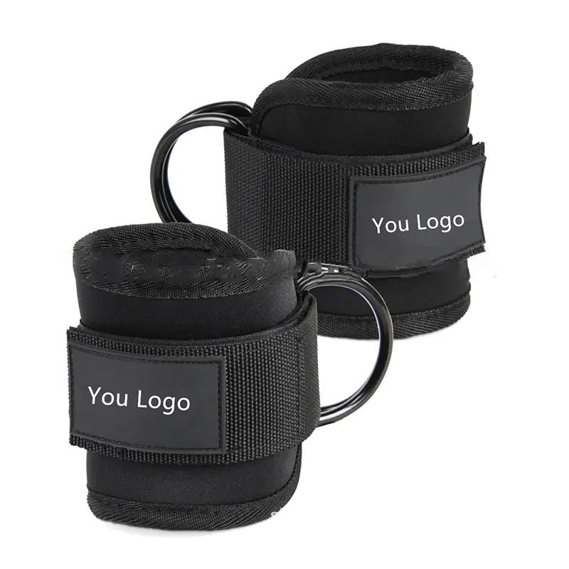 Fitness Adjustable D-Ring Ankle Cuffs Sport Ankle Straps For Cable Machines Gym Leg Pulley with Buckle Sport Feet Guard Workout