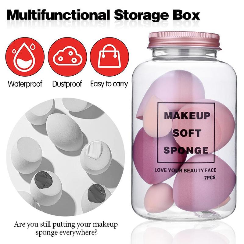Multi-use Beauty Makeup Sponge Set, 7 Counts/set Soft Marshmallow Sponges, Portable Cosmetic Accessories for Women & Girls Gift, Skin Friendly Beauty Sponge,  Makeup Products, Birthday Box for Girl 4