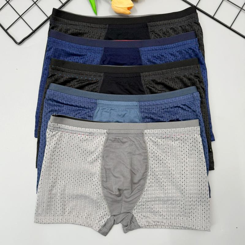 Product Introduction of Combo 5,6 Quần lót lưới thông hơi co giãn 4 chiều sịp đùi nam thoáng khí boxer nam màu đen,xám, xanh Menswear quần  sịp 4