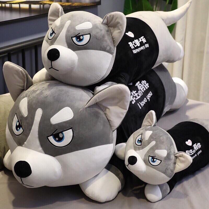 Gấu bông chó Husky, chó mặt ngáo Full Size Đồ Chơi Thú Bông Chó Ngáo Chất Liệu Vải Co Dãn Mềm Mịn Dễ Thương Thú Nhồi Bông Chó Ngáo có 4 size cho bạn lựa chọn  Toy