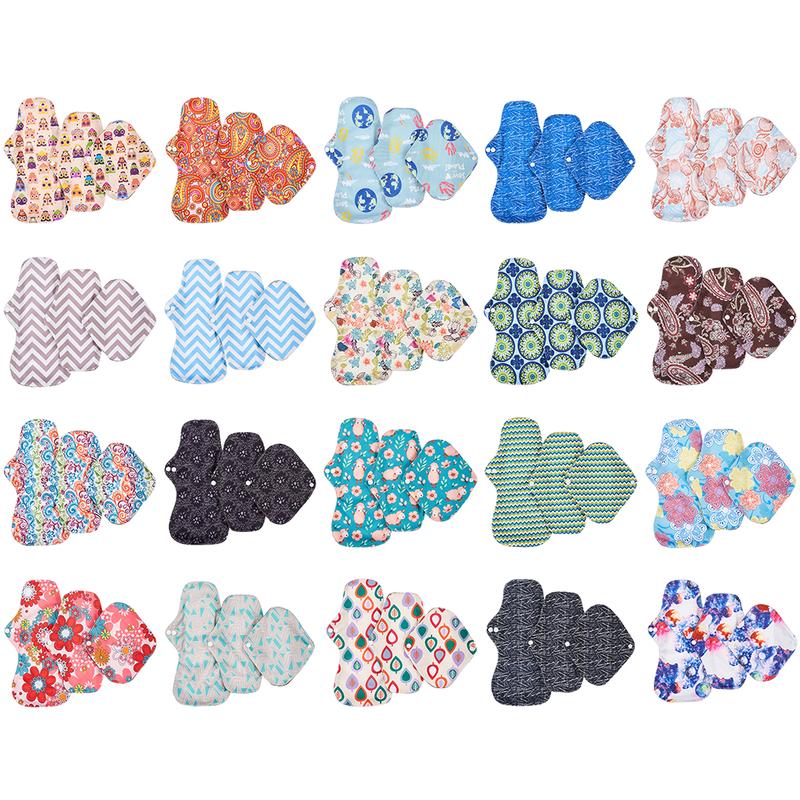 3Pcs Cloth Sanitary Pads Reusable Napkins 3 Sizes Menstrual Pads for Heavy Flow Night Use 4