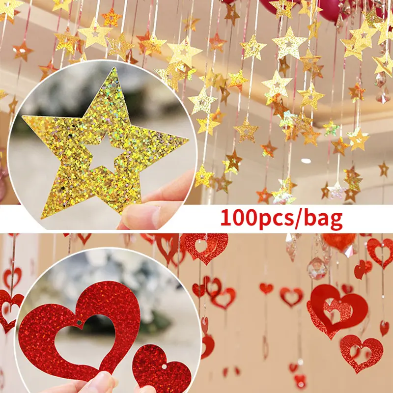 100pcs Wedding Birthday Party Decoration Decoration Balloon Rain Silk Sequin Pendant Wedding Supplies Wedding Room Decoration