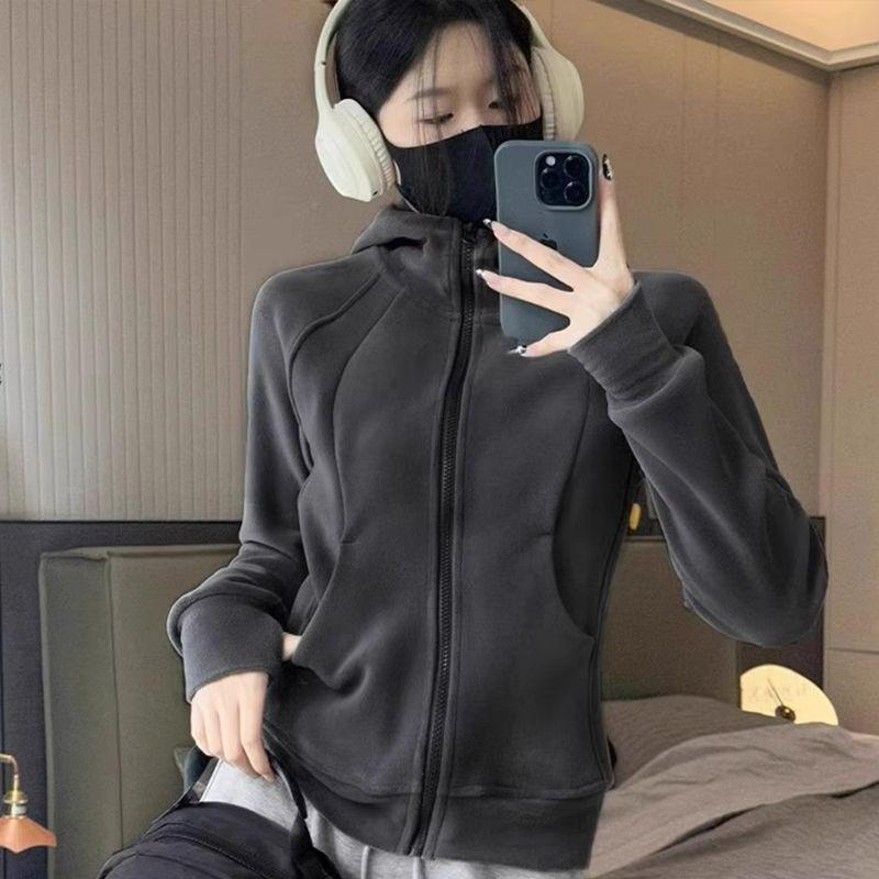 Product Introduction of Áo Hoodie Cardigan, Dành Cho Nữ, Dáng Ôm, Dễ Phối Đồ, Áo Khoác Đệm Nhung Thể Thao, Dày Dặn, Hàng Mới Về Thu Đông 2024, Thời Trang Ins Women Top 6