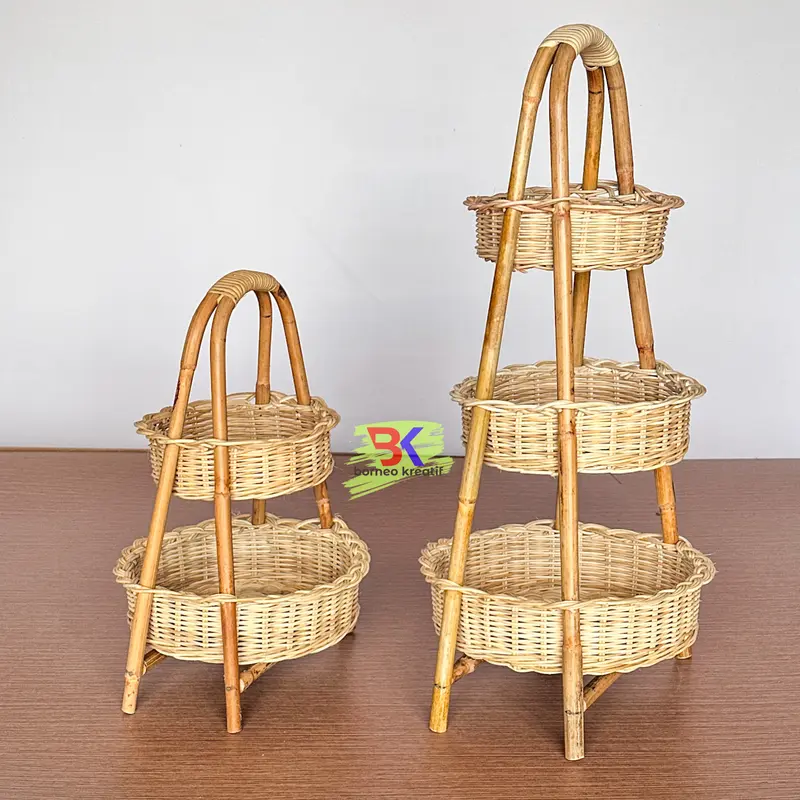 Keranjang Bawang / Rak Bumbu Rotan Susun / Tempat Rempah Dapur kitchen susun hitam 3