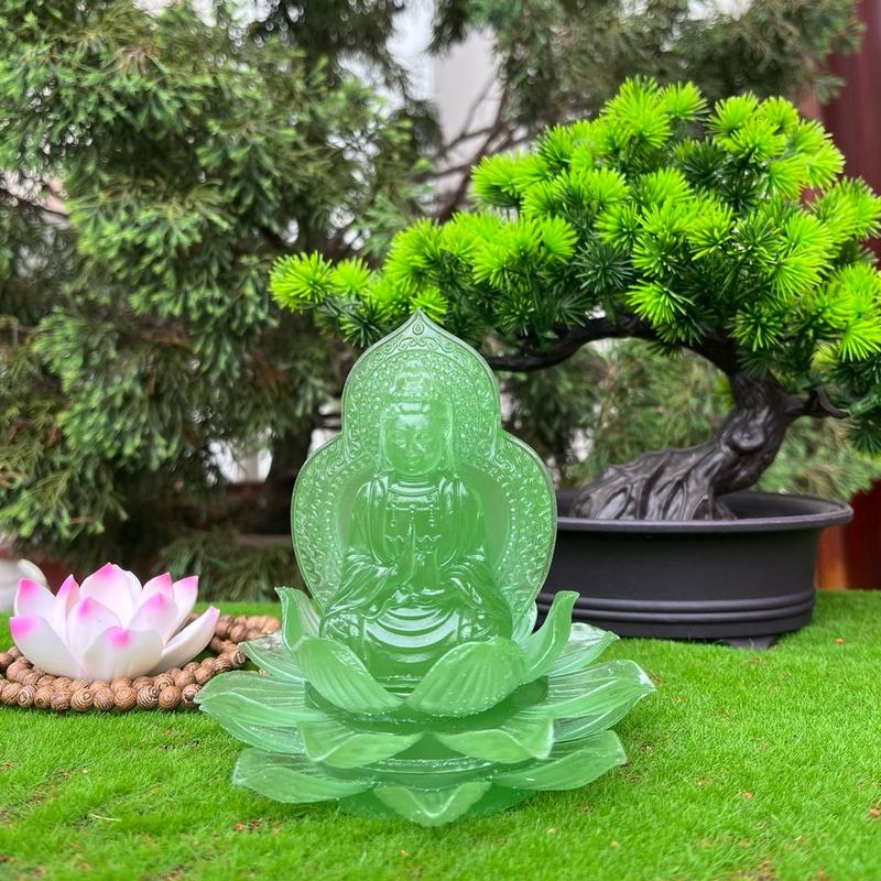 Tượng Quan Âm 2 mặt lưu ly tọa đài hoa sen trang trí bàn làm việc, ô tô Decor Decor Phòng Trang Trí Nhà 8