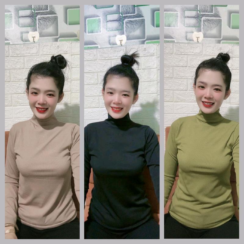Combo 3 áo ủ kem cổ lọ bigsize từ 70_95kg, chất vải gân tăm lạnh, from ôm.