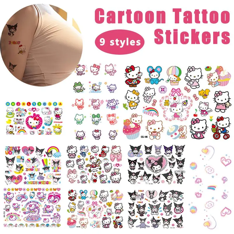 Miếng Dán Hình Xăm, My Melody Và Hello Kitty, Miếng Dán Chuyển Nước, S0N2 0