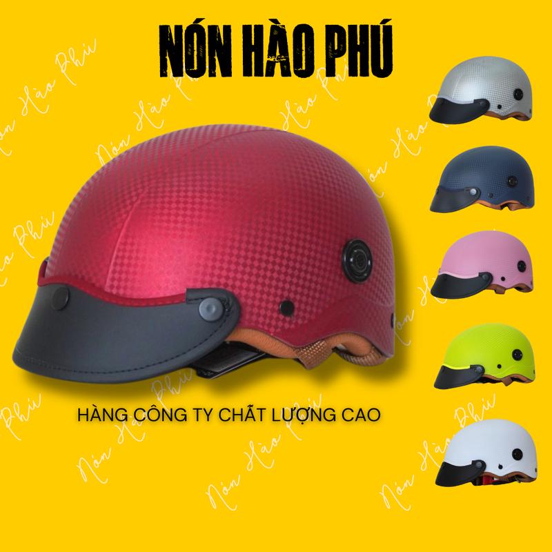 Mũ bảo hiểm SƠN VÂN CARO LÓT NÂU cao cấp, nón bảo hiểm nam nữ thời trang chính hãng VIKING helmet