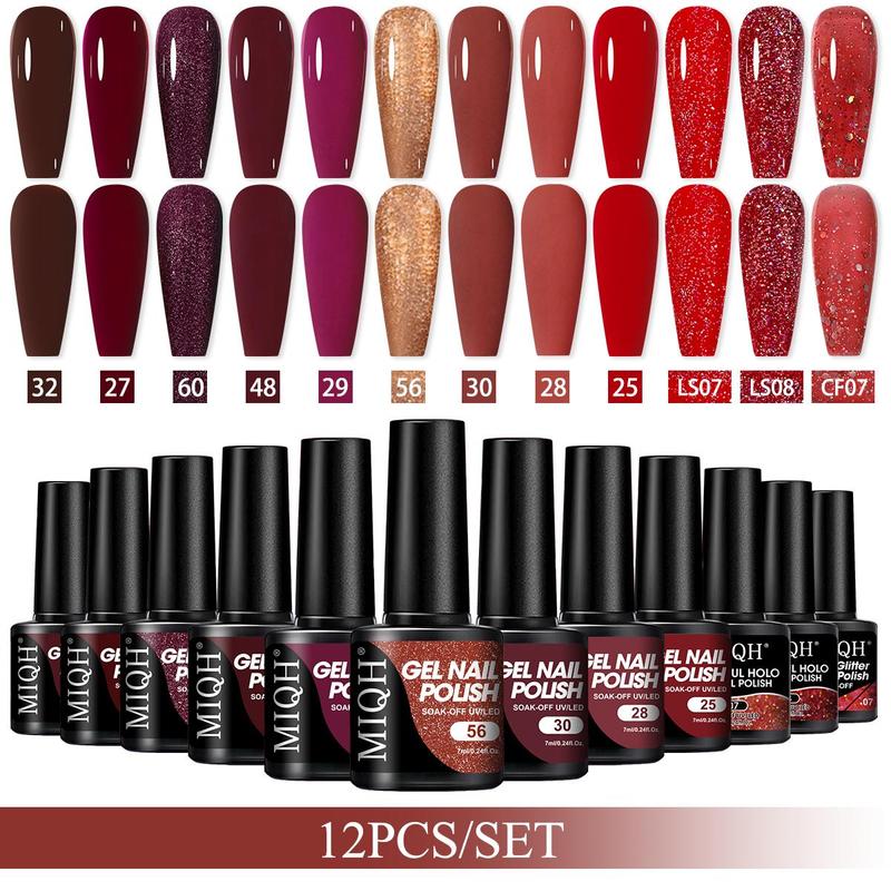 Gel Nail Polish Set, 12pcs/set Soak Off UV LED Semi-permanent Nail Gel Polish, Manicure Varnish DIY Starter Set, Nail Art & Nail Polish for Women 0