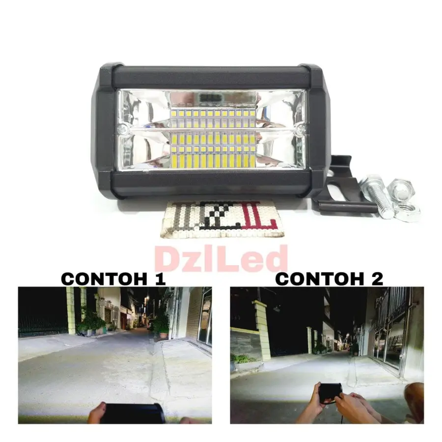 LAMPU TEMBAK SOROR LED BAR CREE CWL 24 MATA 2 SUSUN LED MOTOR MOBIL 24 TITIK