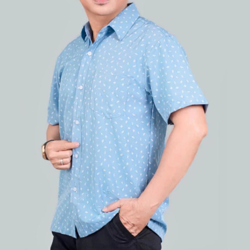 Áo Sơ Mi nam trung niên Tay ngắn một Túi công sở form rộng vải LỤA Co Giãn Mềm Mịn form rộng CLASSIC Menswear Nhung Shirt Có Cổ xxl Jean