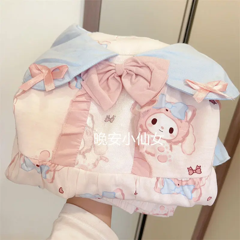 Bộ Đồ Ngủ, Melti, Dành Cho Nữ, Hàng Mới Về Mùa Hè, Thiết Kế Hoạt Hình Ngọt Ngào Và Dễ Thương, Phong Cách Internet Nóng Bỏng, Thích Hợp Cho Học Sinh, Có Thể Mặc Ngoài Trời, Đồ Mặc Ở Nhà Mùa Hè