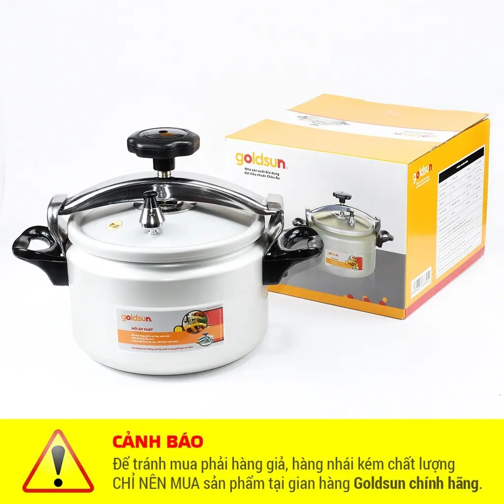 Nồi áp suất nhôm Goldsun GPC1930, nồi hầm đa năng có đáy từ dung tích 4L,5L,7L,9L,11L - bảo hành 12 tháng Cooker
