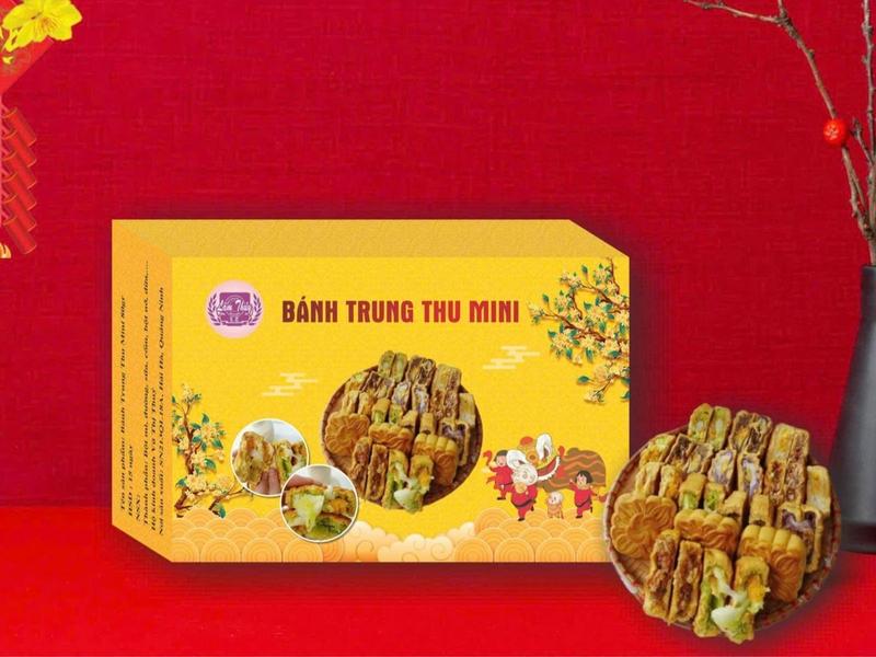 Tặng chả - Thùng 15 bánh trung thu mini mix nhân nhuyễn và mochi trứng ruốc Lâm Thuỷ - Bánh Tết