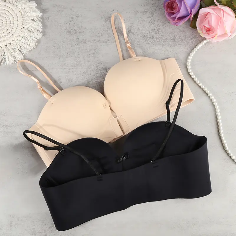 Áo Ngực Không Dây, Thoải Mái, Chống Trượt, Thích Hợp Cho Phụ Nữ Với Ngực Nhỏ Vô Hình Và Liền Mạch, Áo Ngực Nút Phía Trước 5