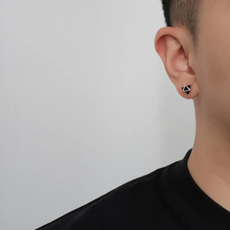 Hoa Tai Thiết Kế Đơn Giản, Unisex, Thời Trang, Phong Cách Hip-hop, Hoa Tai Xu Hướng Cá Tính 3