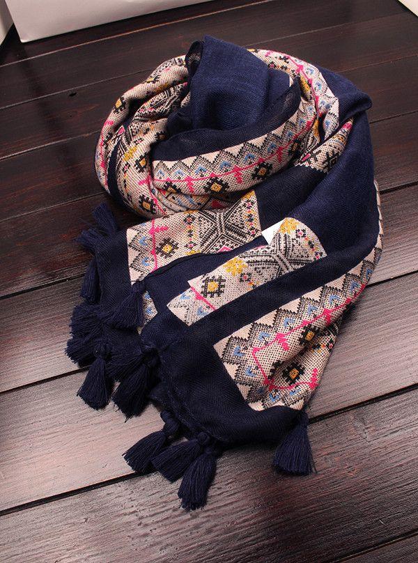 Product Introduction of Khăn Quàng cổ Quàng Cổ Dài, Dành Cho Nữ, In Họa Tiết Bohemian, Chất Liệu Vải Lanh Và Cotton Mềm Mại, Thiết Kế Lưới Kim Cương, Thích Hợp Che Nắng, Hàng Mới Về Từ Hàn Quốc, Khăn Choàng Hoa Tulip Women 5