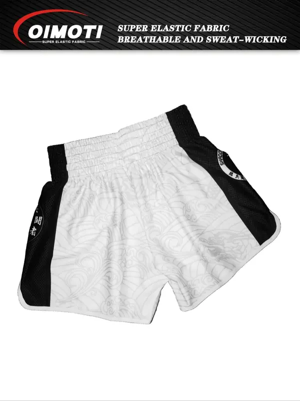 Men's Letter Print Split Hem Sports Shorts, Breathable Quick Drying Elastic Waist Boxing Shorts, Men's Sportswear for Gym Workout Running 7