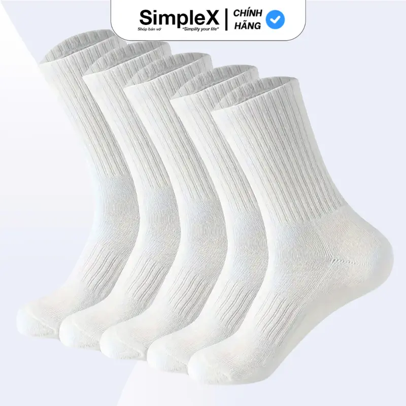 [SimpleX][PREMIUM][SET 10 ĐÔI + TẶNG 1] Tất Vớ Nam Nữ Trơn Unisex Cổ cao, Cổ Trung, Cổ Thấp 3