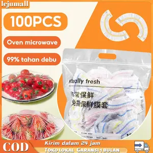 100 Pcs Isi Sarung Plastik Pelindung Makanan / Penutup Makanan / Showercap / Plastik Wrap penutup makanan / cling wrap