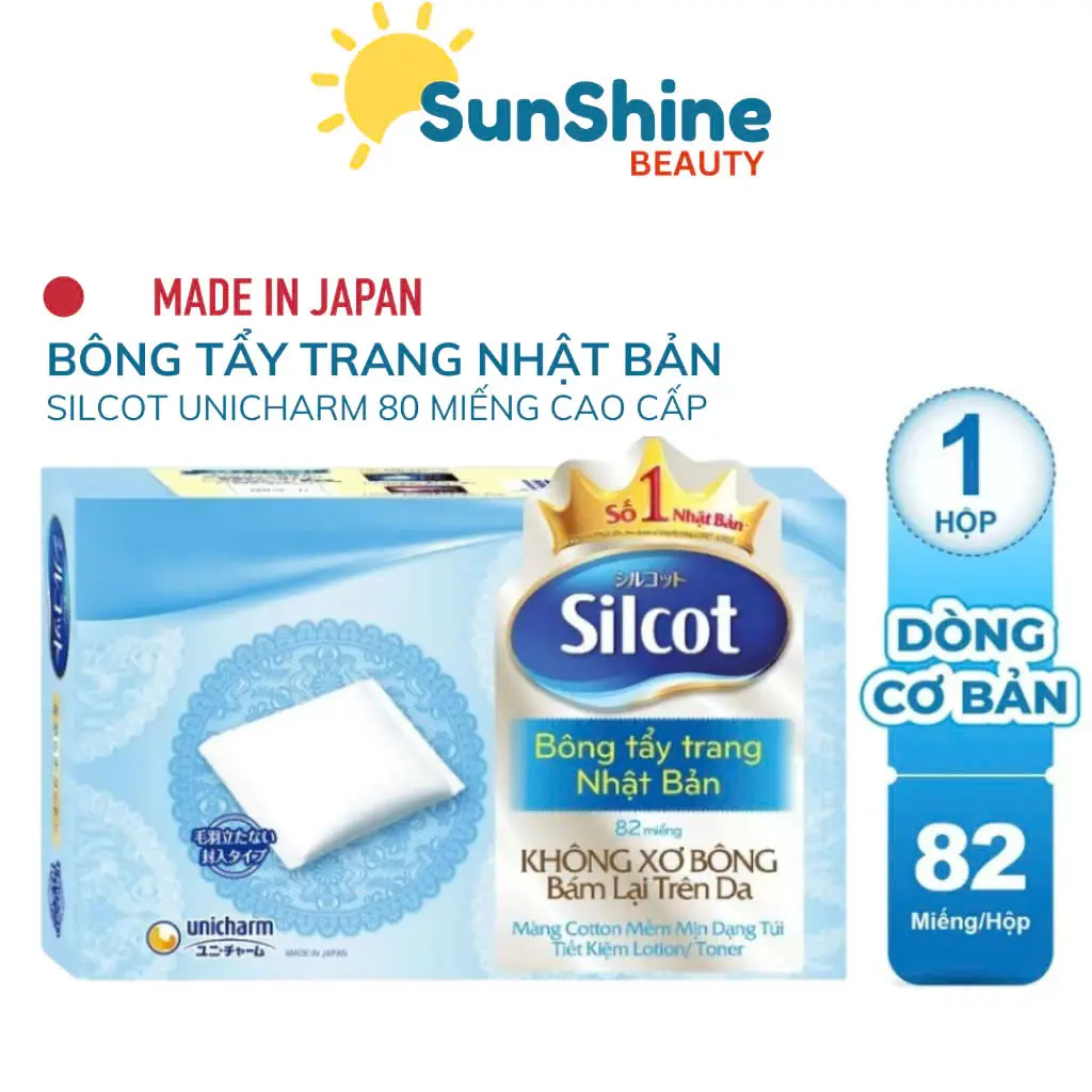 COMBO 5 Hộp Bông tẩy trang Cao Cấp Nhật Bản Silcot Unicharm 82 Miếng